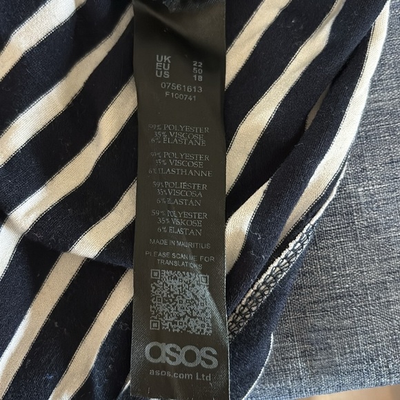 ASOS Women’s Size 18 Striped 3/4 Length Sleeve Lightweight Shirt - Picture 6 of 6